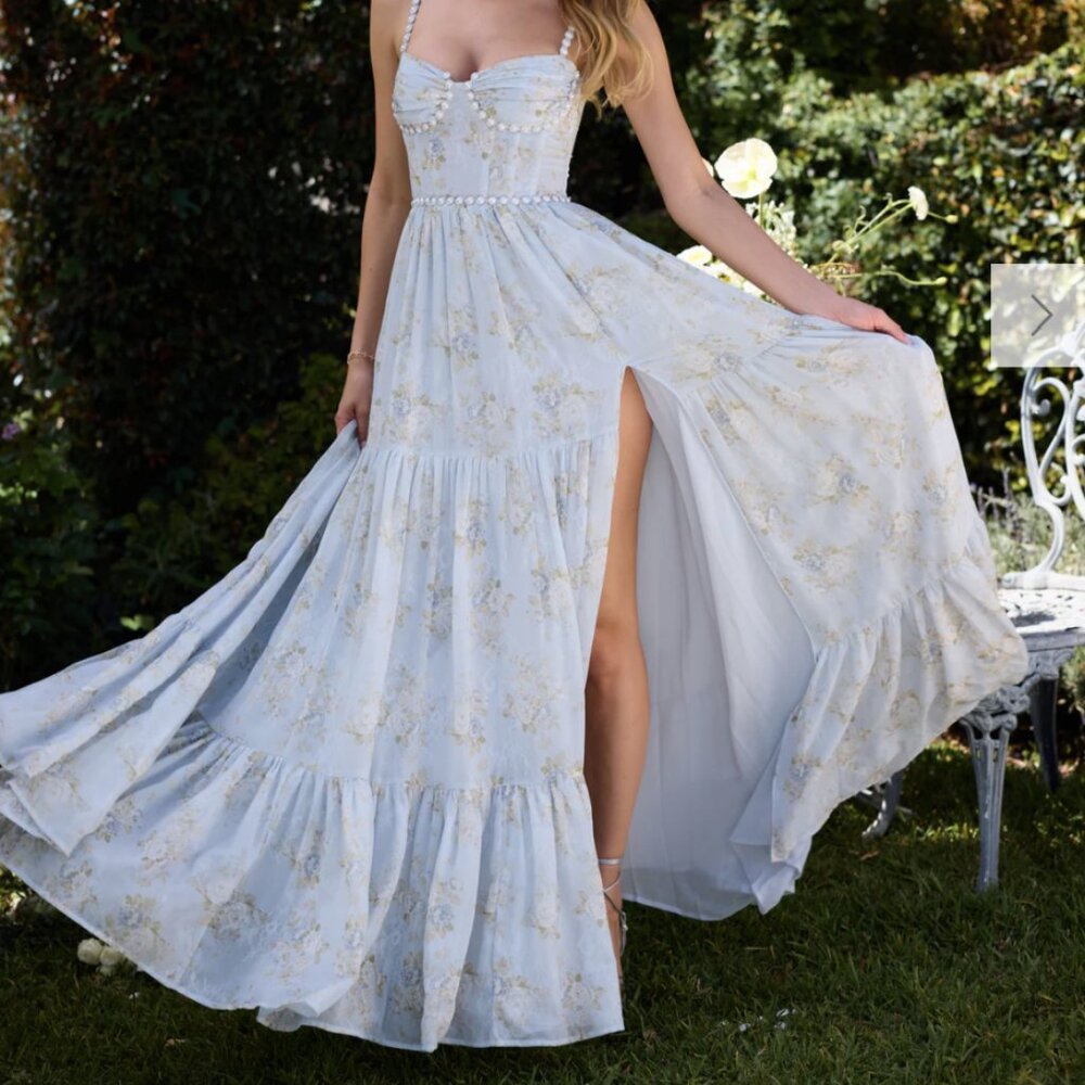 V. Chapman Gwen Dress in Victorian Blue Roses